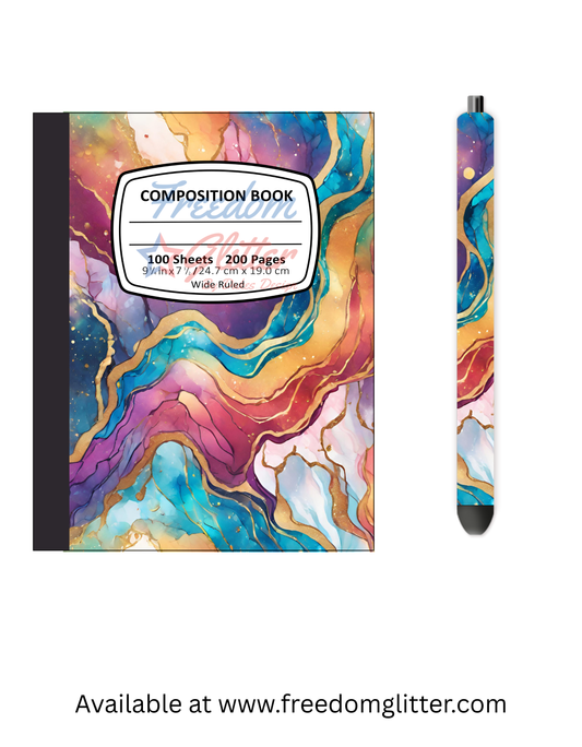 Rainbow Marble 5 Notebook Cover