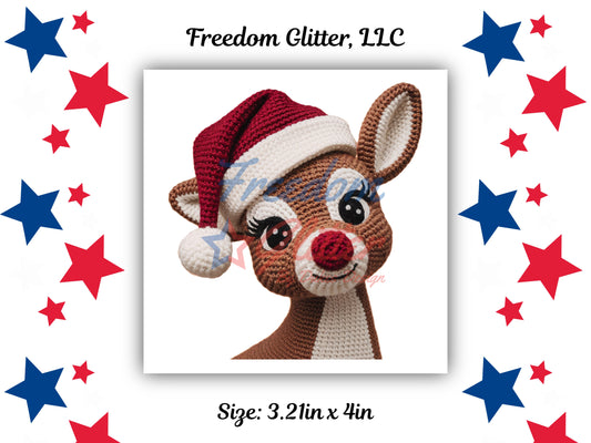 Red Crochet Reindeer (UVDTF)