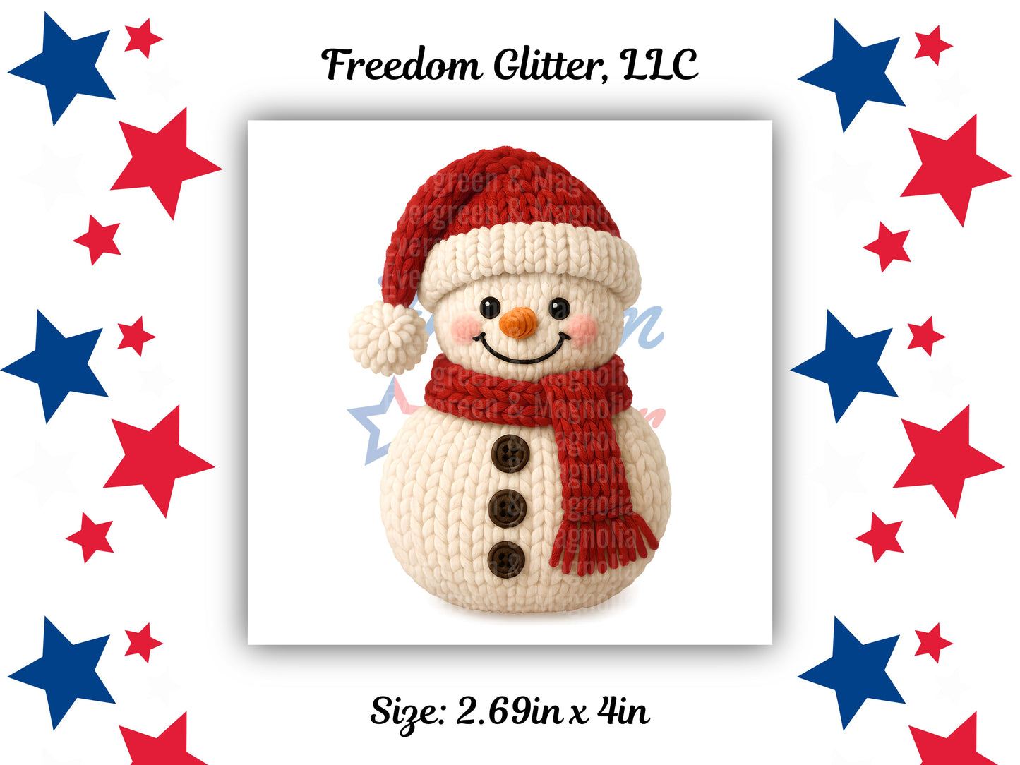 Red Crochet Snowman (UVDTF)