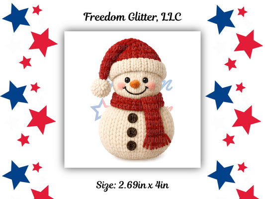 Red Crochet Snowman (UVDTF)