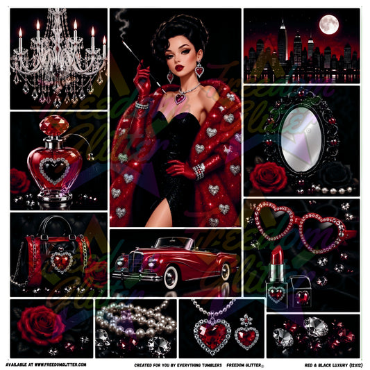 Mixed Image Sheet - Red & Black Luxury (Printed Vinyl)