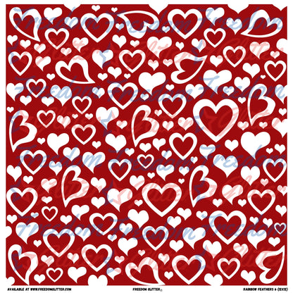 Red & White Hearts (Printed Vinyl)