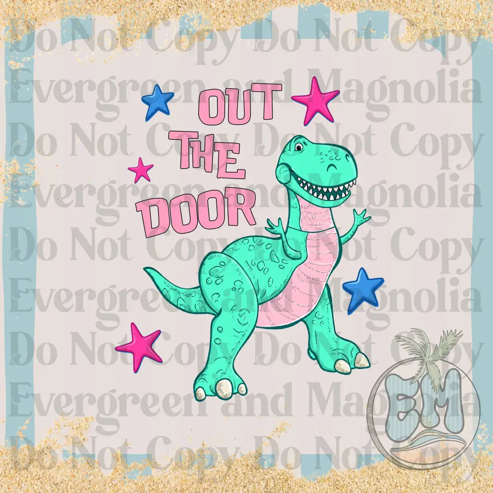 Out the door dino