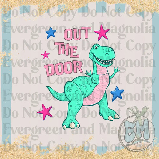 Out the door dino