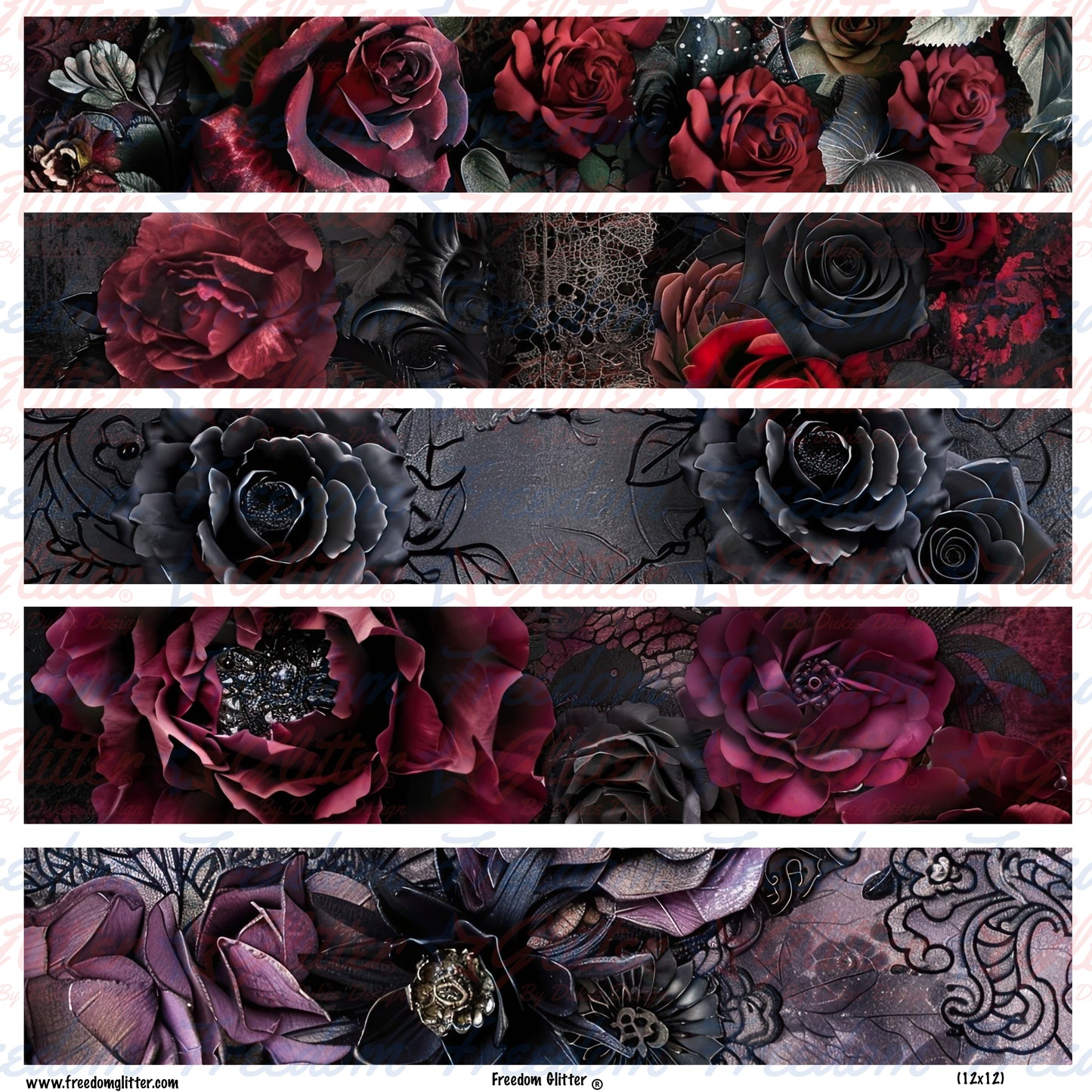 Romantic Floral 1 2-2.5in Rectangles (Printed Vinyl)