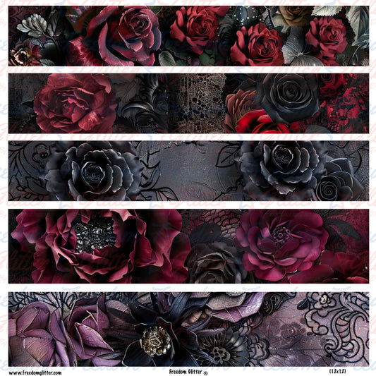Romantic Floral 1 2-2.5in Rectangles (Printed Vinyl)
