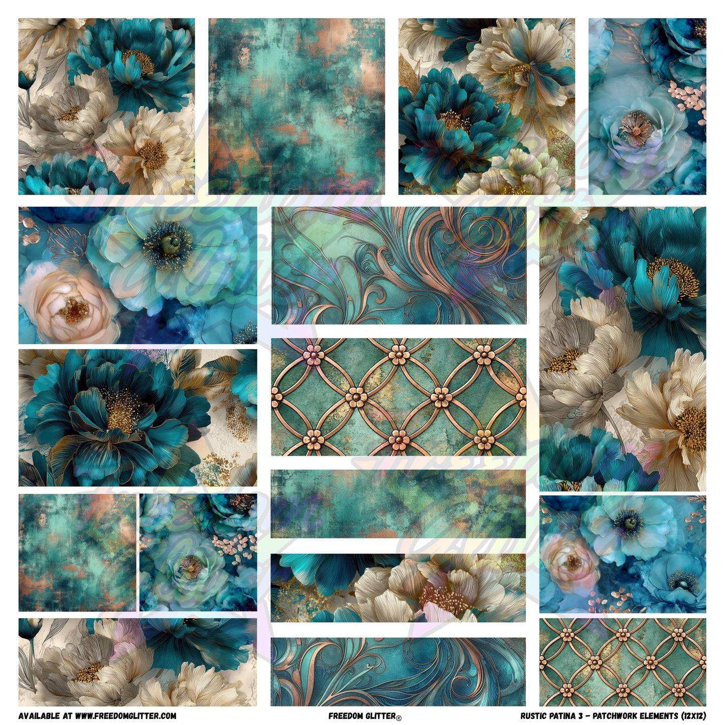 Patchwork Elements - Rustic Patina 3 (Printed Vinyl)