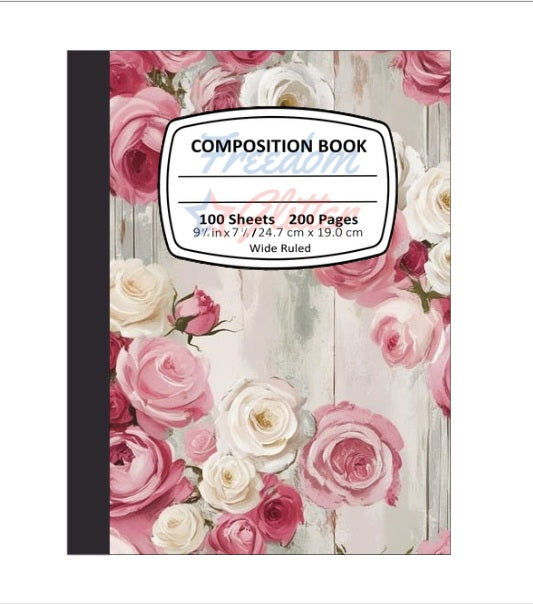 Rustic Pink Floral Notebook Cover
