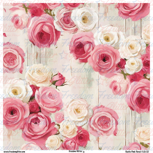 Rustic Pink Floral (Printed Vinyl)