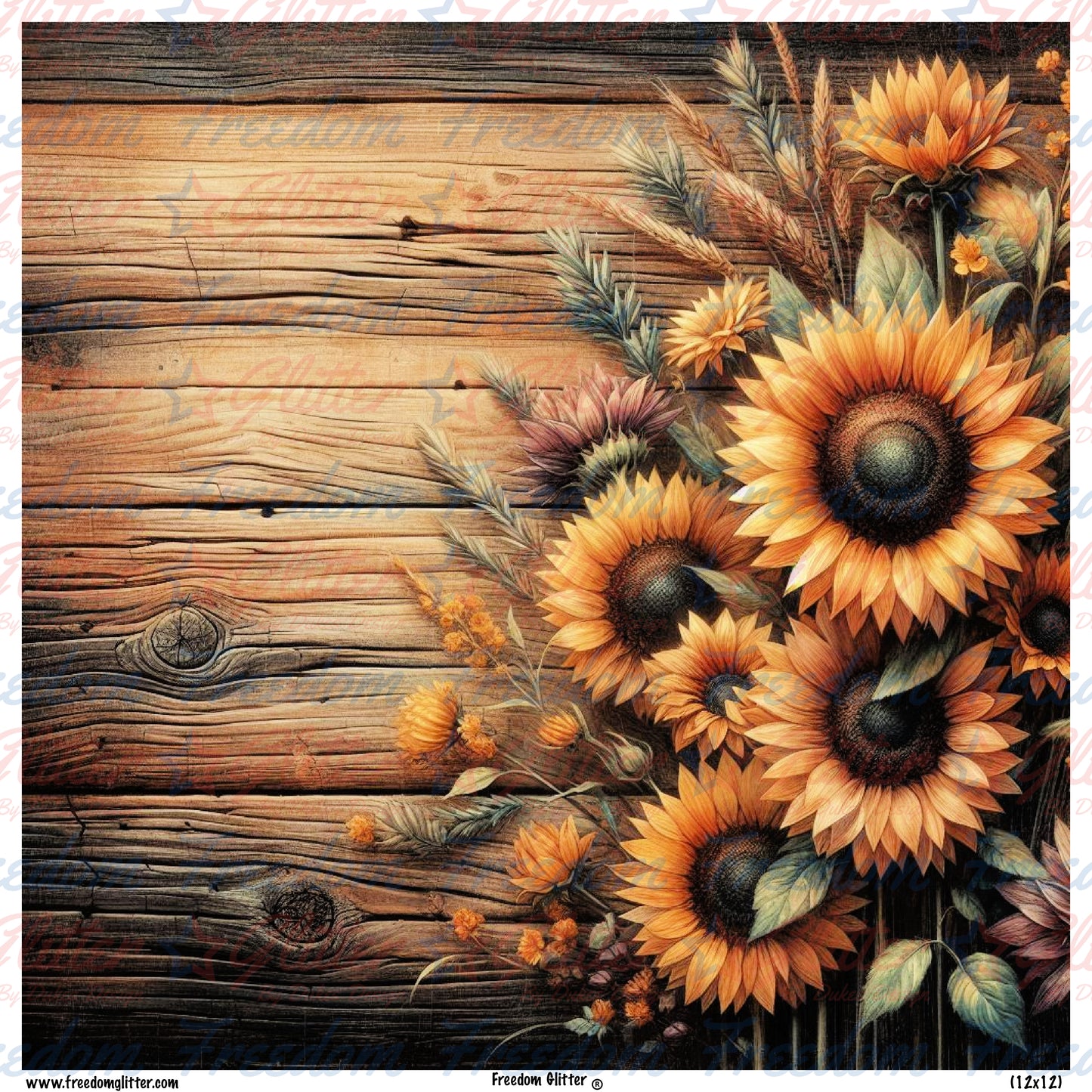 Rustic Sunflowers (Printed Vinyl)