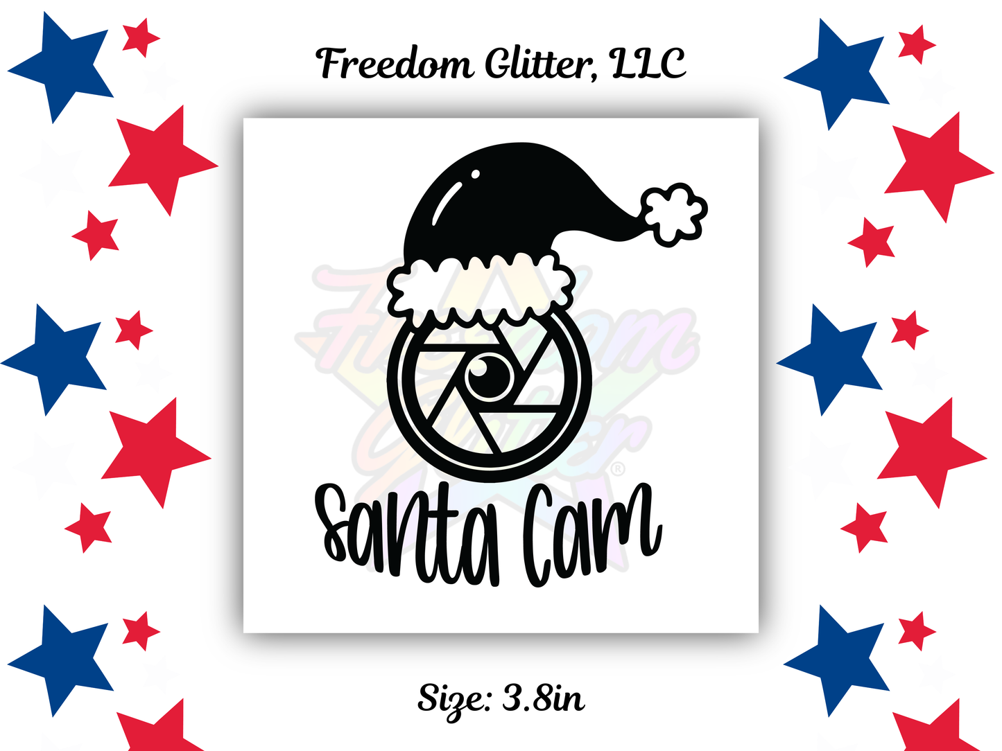 Santa Cam UVDTF Transfer – 3.8" Ornament Design