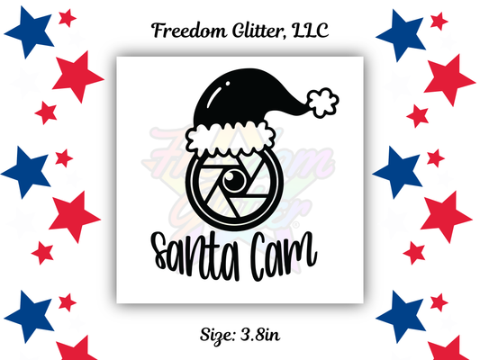 Santa Cam UVDTF Transfer – 3.8" Ornament Design