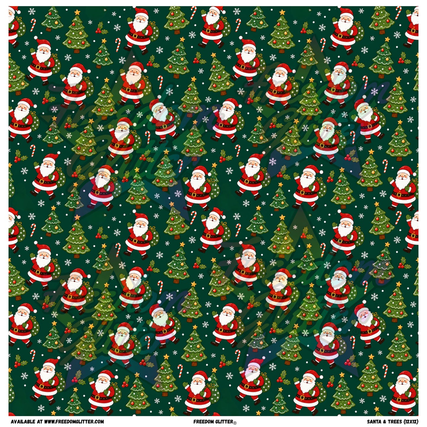 Santa & Trees (Printed Vinyl)