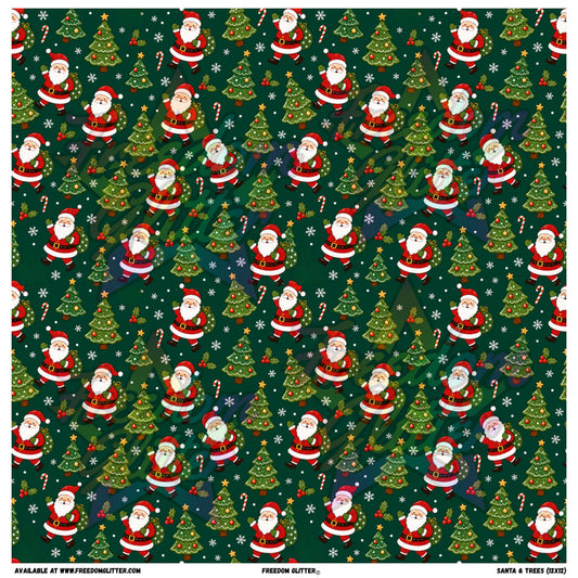 Santa & Trees (Printed Vinyl)
