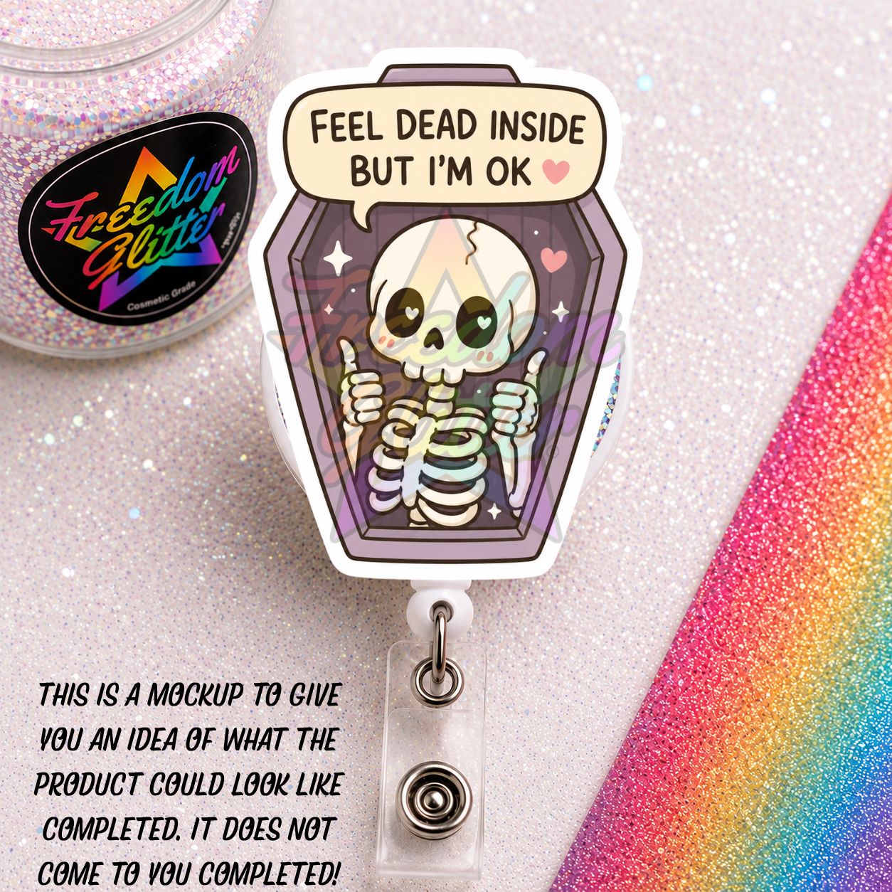 Sarcastic - Dead Inside 2" Badge Reel Acrylic Blank