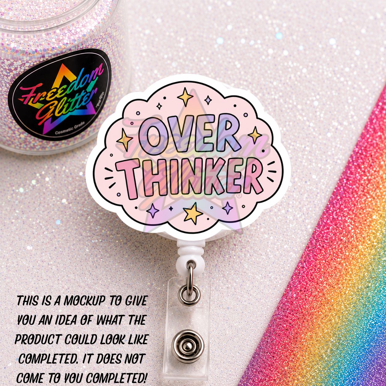 Sarcastic - Overthinker 2" Badge Reel Acrylic Blank