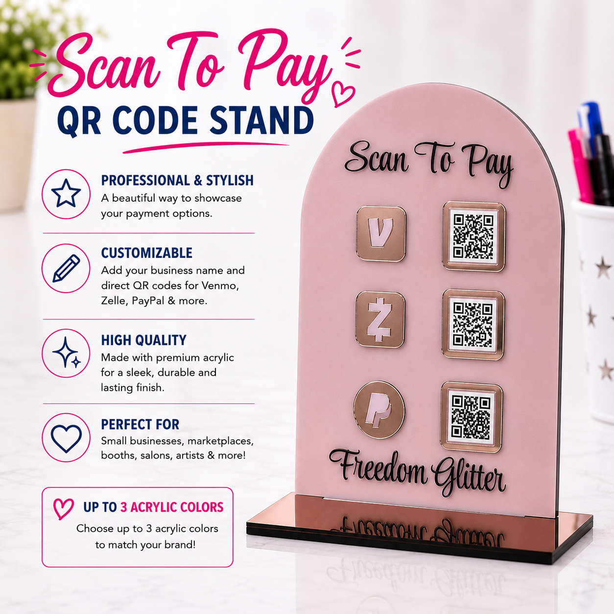 Custom Scan to Pay QR Code Stand