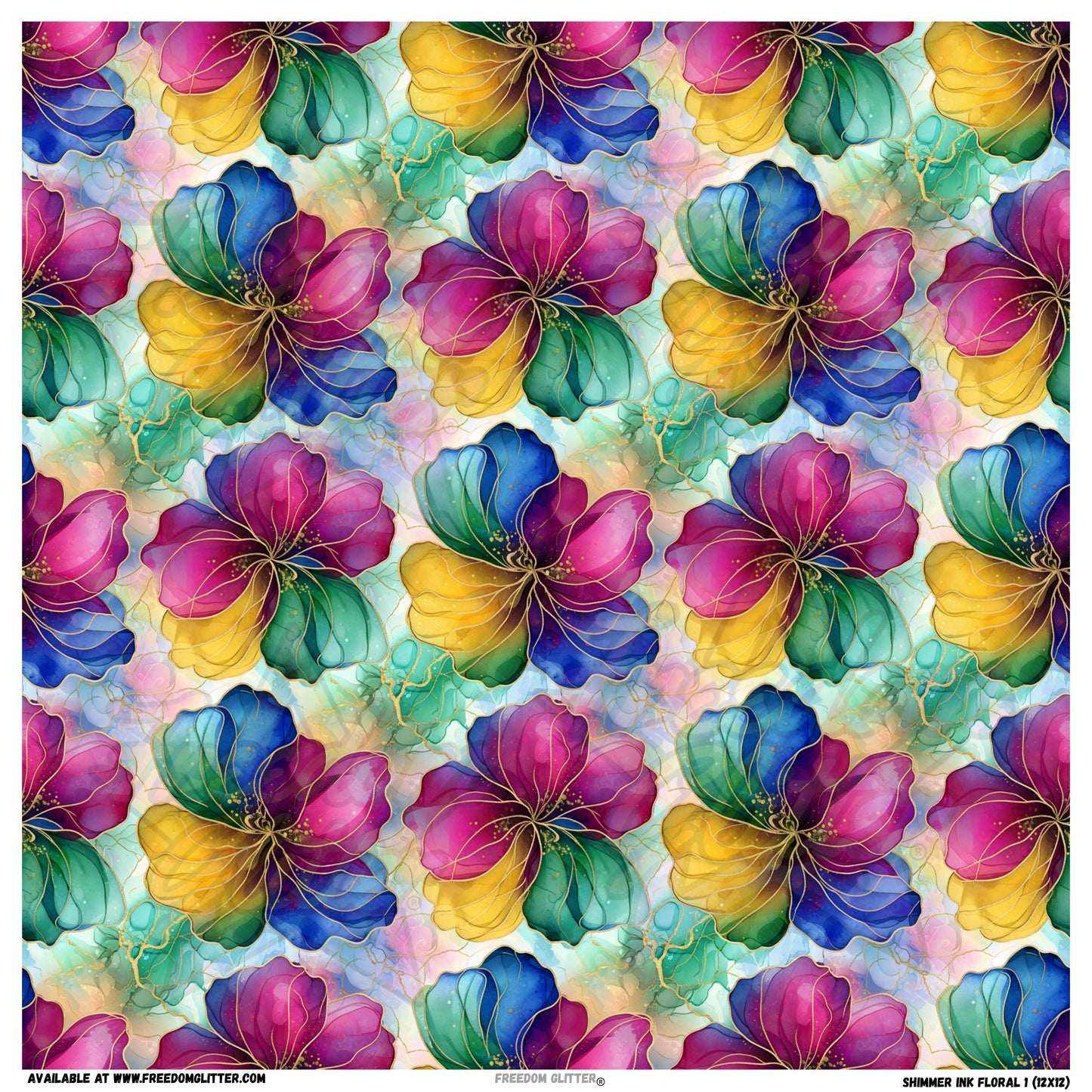 Shimmer Ink Floral 1 (Printed Vinyl)
