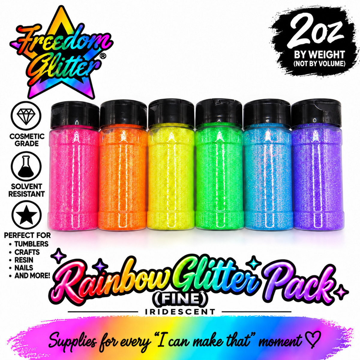 Rainbow Glitter Pack (Fine)