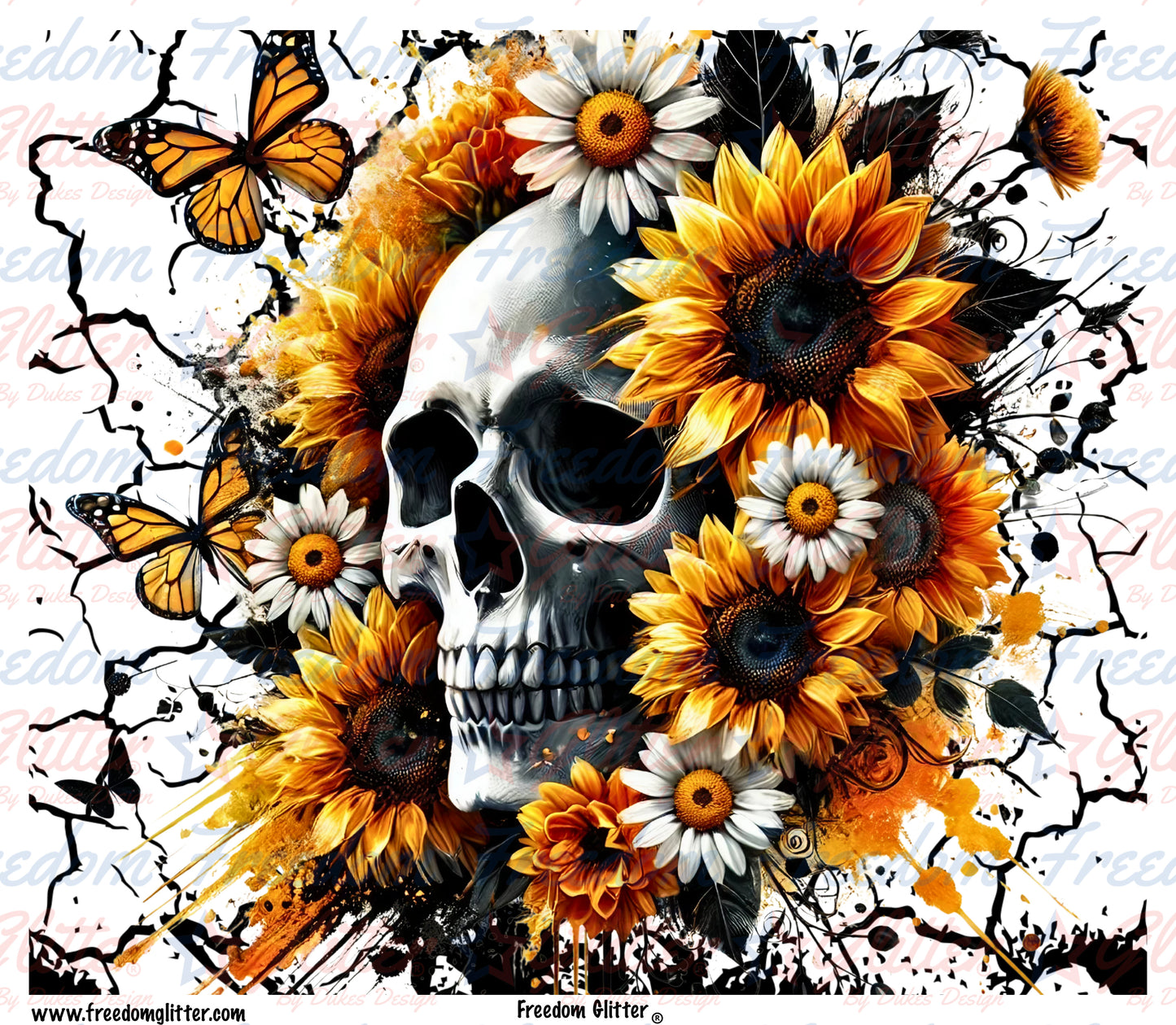 Skull & Sunflowers (Printed Vinyl)