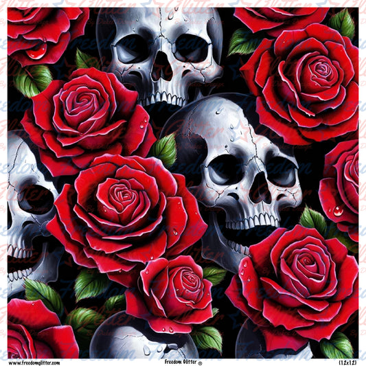 Skulls & Red Roses (Printed Vinyl)