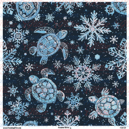Snowflakes & Turtles 1 (Printed Vinyl)