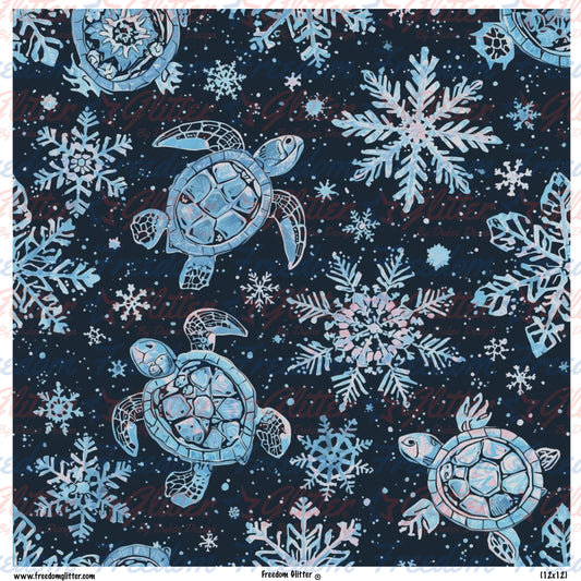 Snowflakes & Turtles 1 (Printed Vinyl)