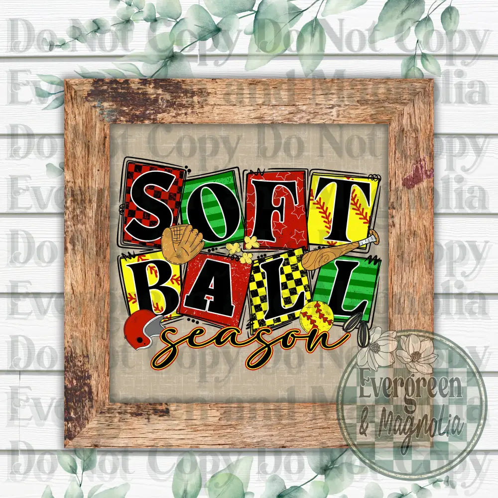 Softball season ransom letters Red & Green