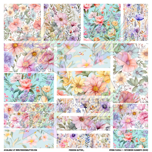 Patchwork Elements - Spring Floral 1 (Printed Vinyl)