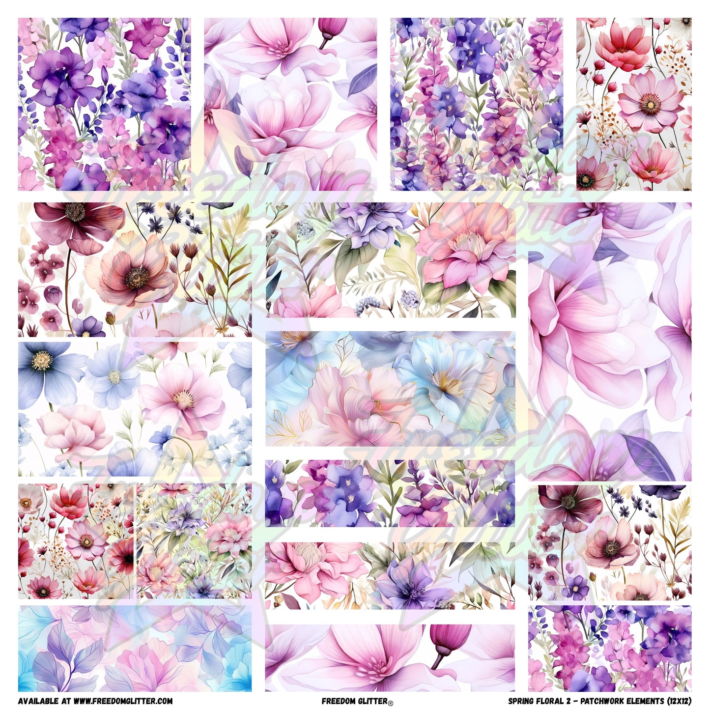 Patchwork Elements - Spring Floral 2 (Printed Vinyl)