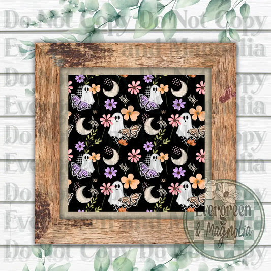 Spring floral ghost seamless decal