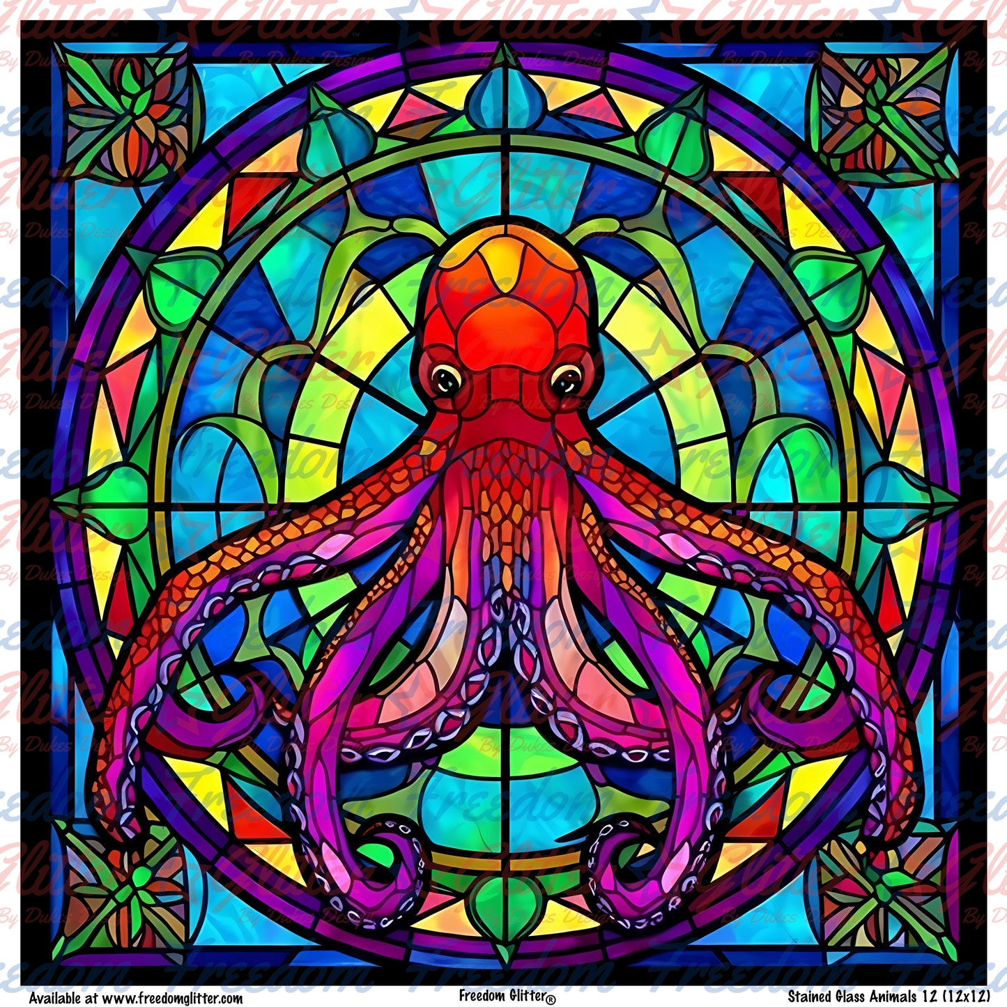 Stained Glass Animals 12 (Printed Vinyl)