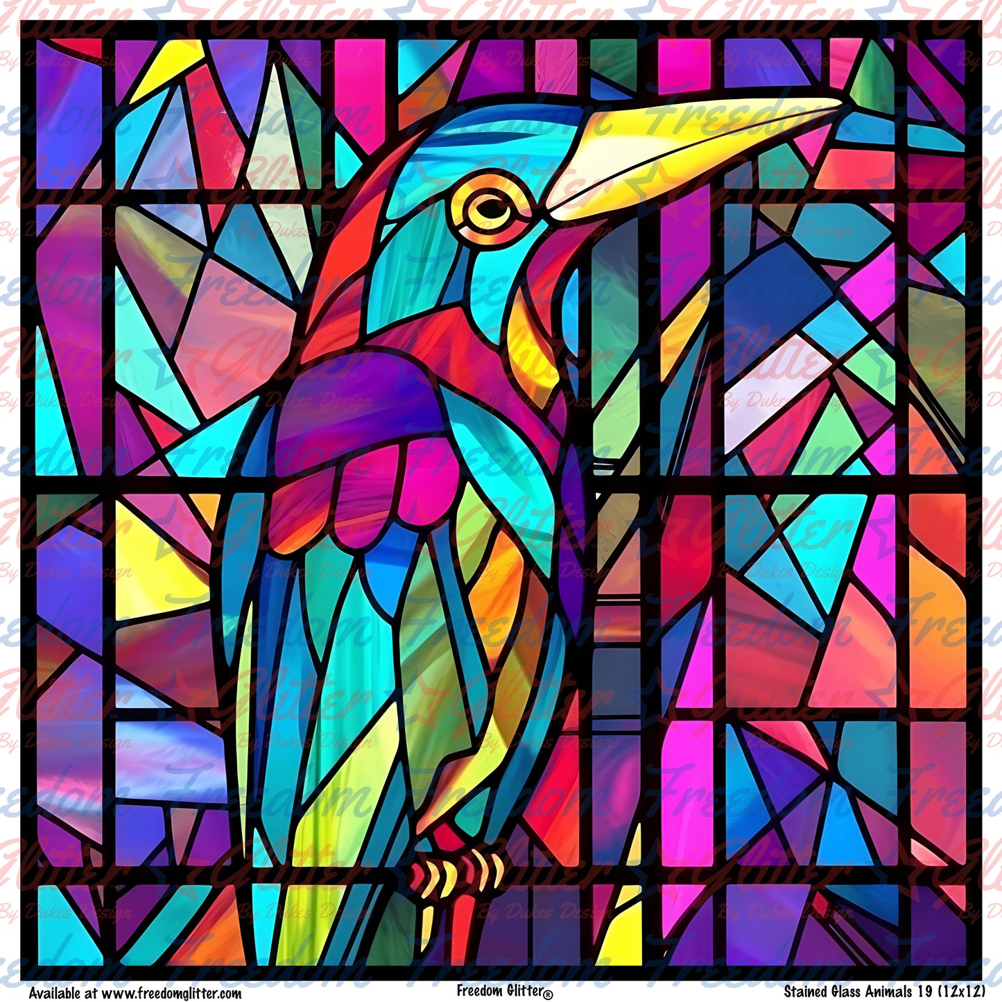 Stained Glass Animals 19 (Printed Vinyl)