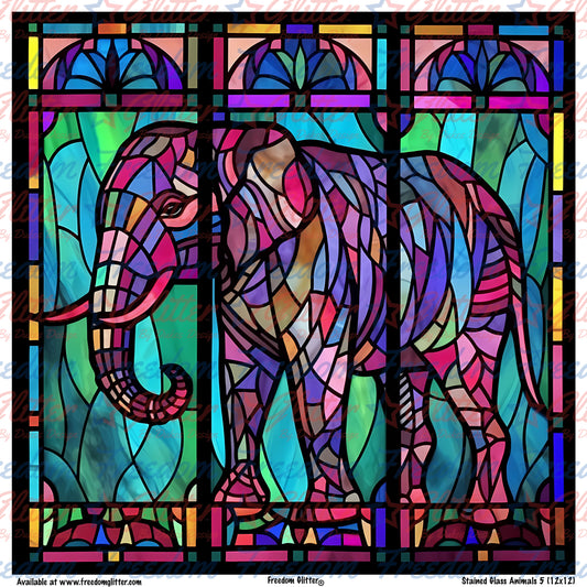 Stained Glass Animals 5 (Printed Vinyl)