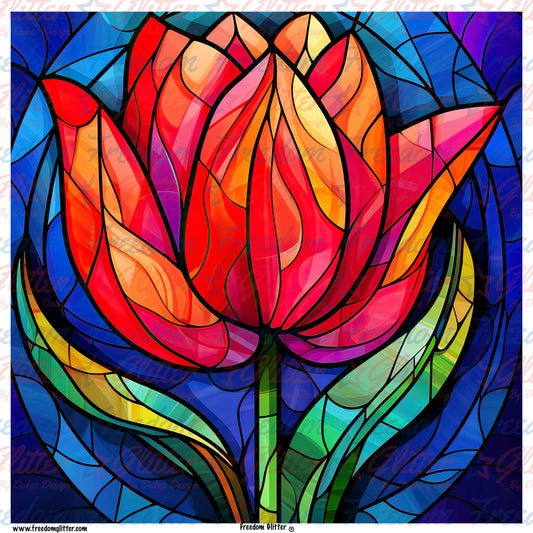 Stained Glass Flowers 6 (Printed Vinyl)