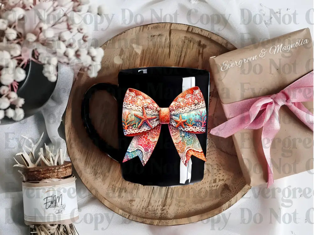 Star coral lace bow