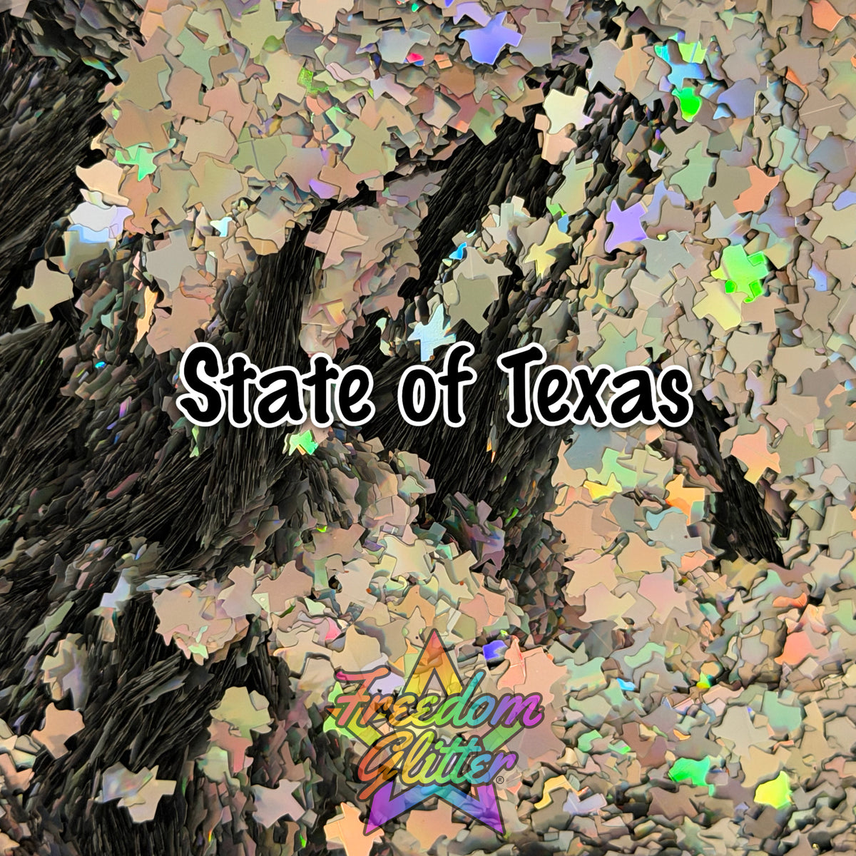 State of Texas - Silver (Shape Glitter)