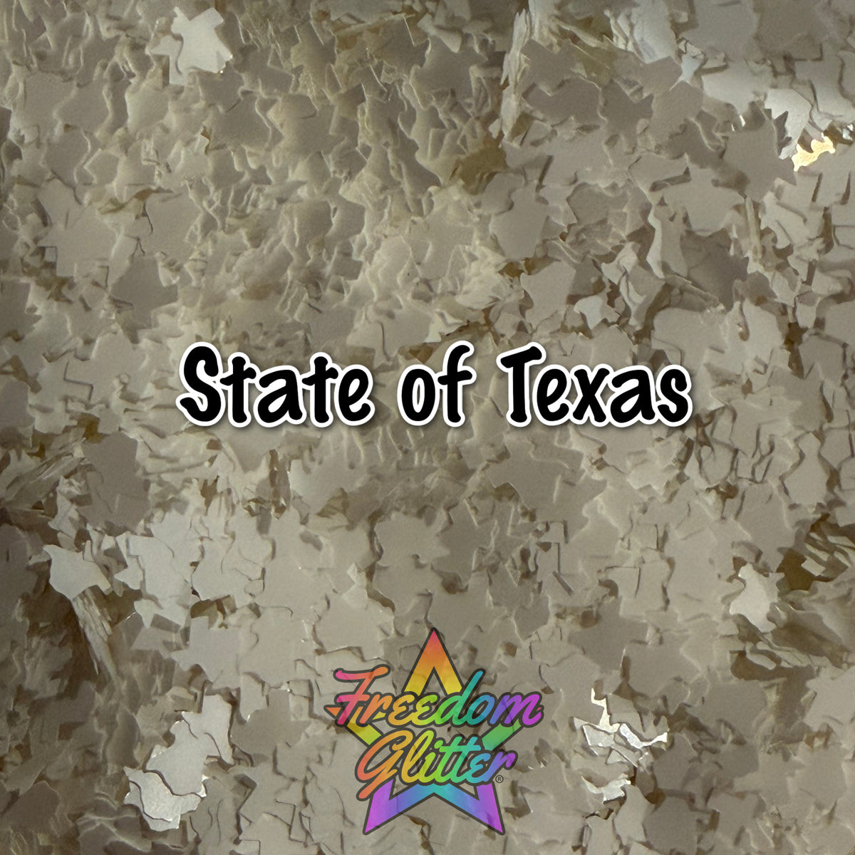 State of Texas - White (Shape Glitter)