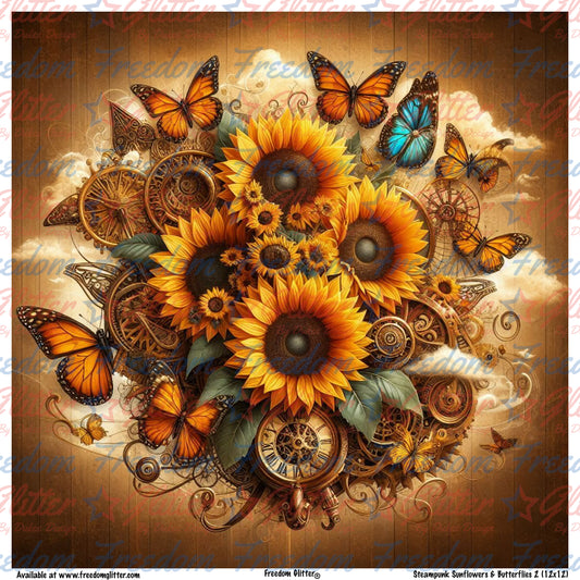 Steampunk Sunflowers & Butterflies 2 (Printed Vinyl)