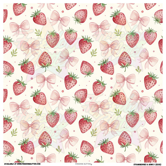 Strawberries & Bows 1 (Printed Vinyl)