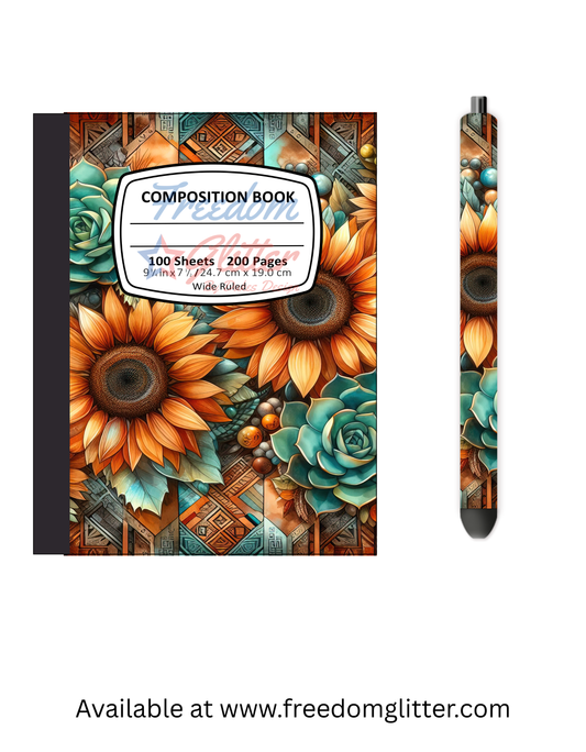 Sunflower Western 2 Notebook Cover