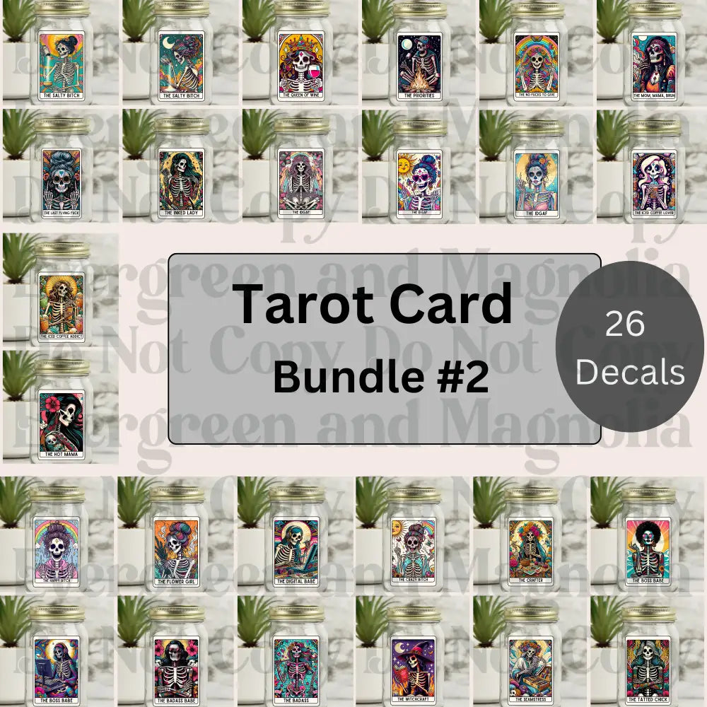 Skelly Tarot Card Bundles 4" Decals