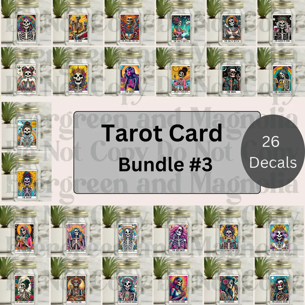 Skelly Tarot Card Bundles 4" Decals