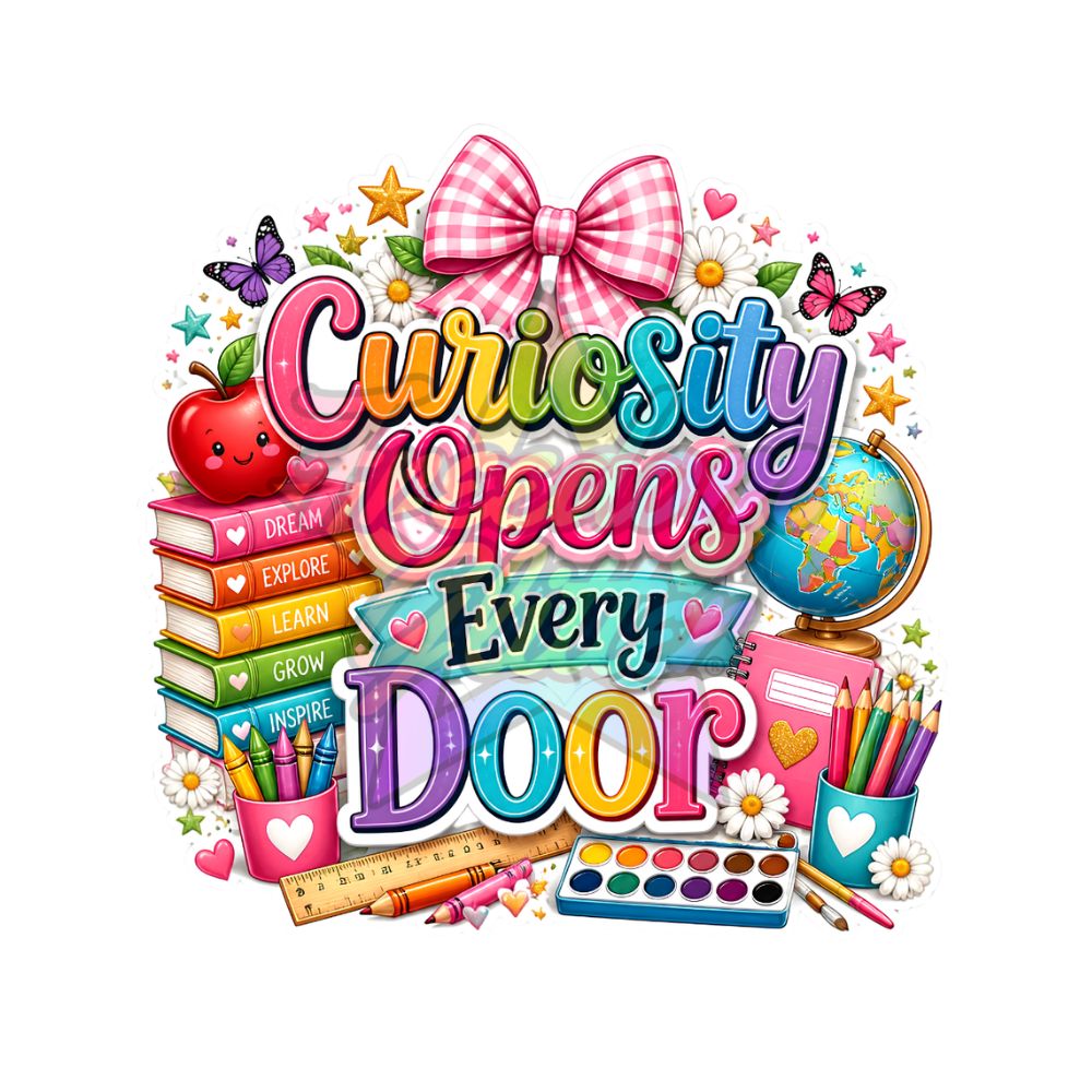 Teacher - Curiosity Opens Every Door 2" Badge Reel Acrylic Blank