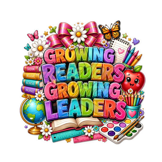 Teacher - Growing Readers Growing Leaders 2" Badge Reel Acrylic Blank