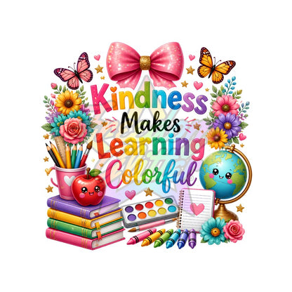 Teacher - Kindness Makes Learning Colorful 2" Badge Reel Acrylic Blank