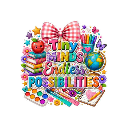 Teacher - Tiny Minds Endless Possibilities 2" Badge Reel Acrylic Blank