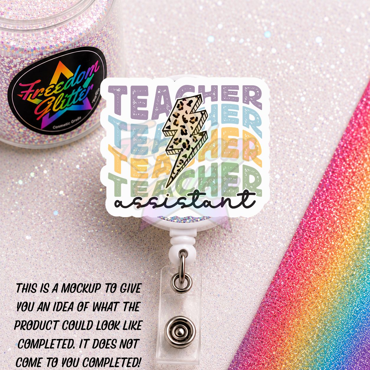 Teacher Assistant - Teacher Assistant 2 2" Badge Reel Acrylic Blank