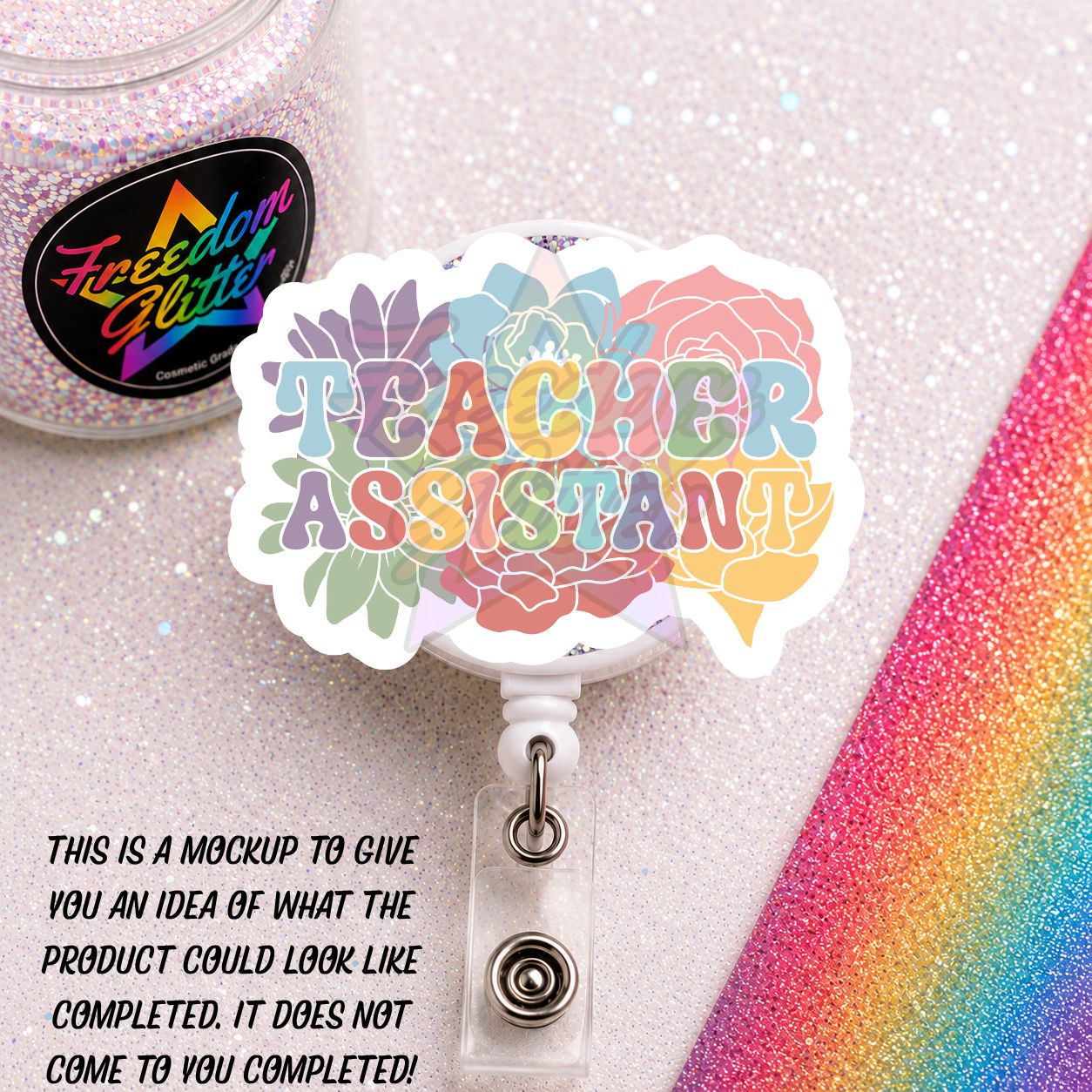 Teacher Assistant - Teacher Assistant 4 2" Badge Reel Acrylic Blank