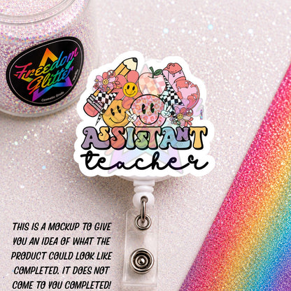 Teacher Assistant - Teacher Assistant 6 2" Badge Reel Acrylic Blank